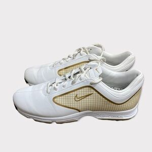 Nike Lunar Links Golf Cleats White Gold 7M